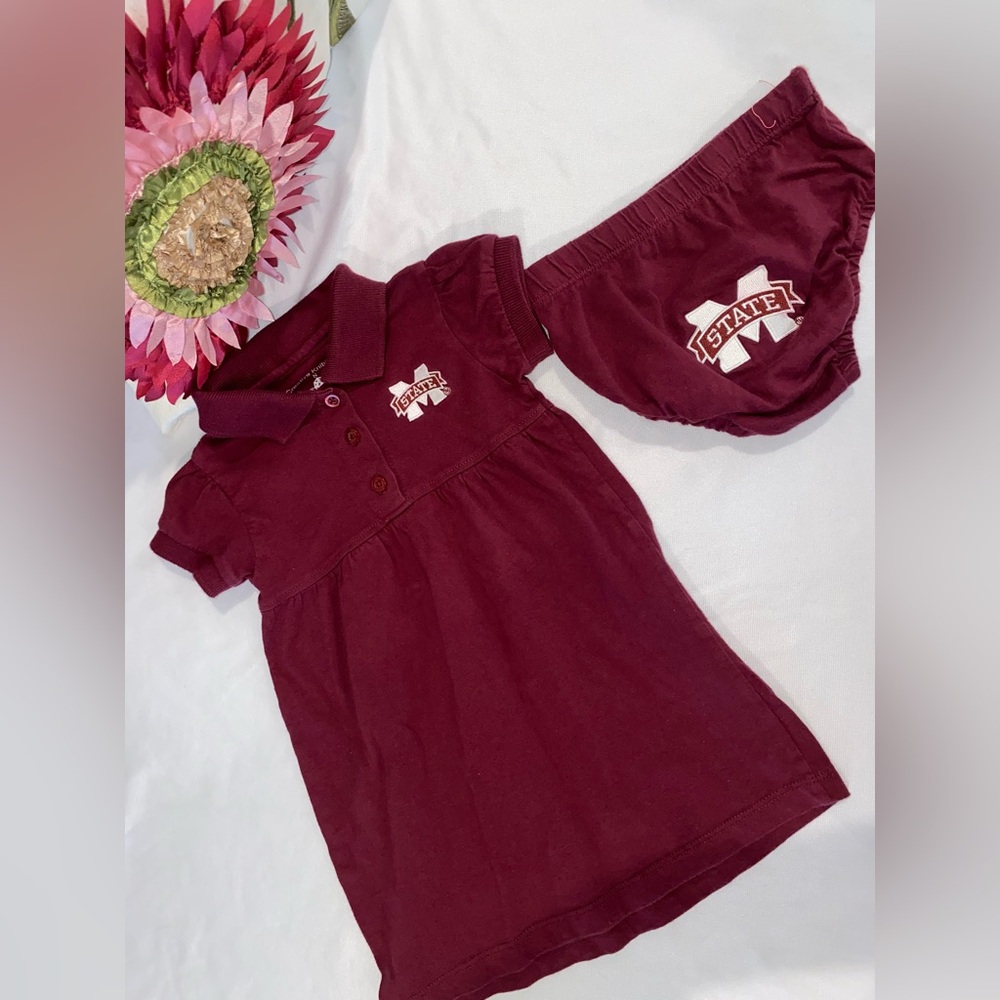 Stylish Maroon Kids Casual Dress Set